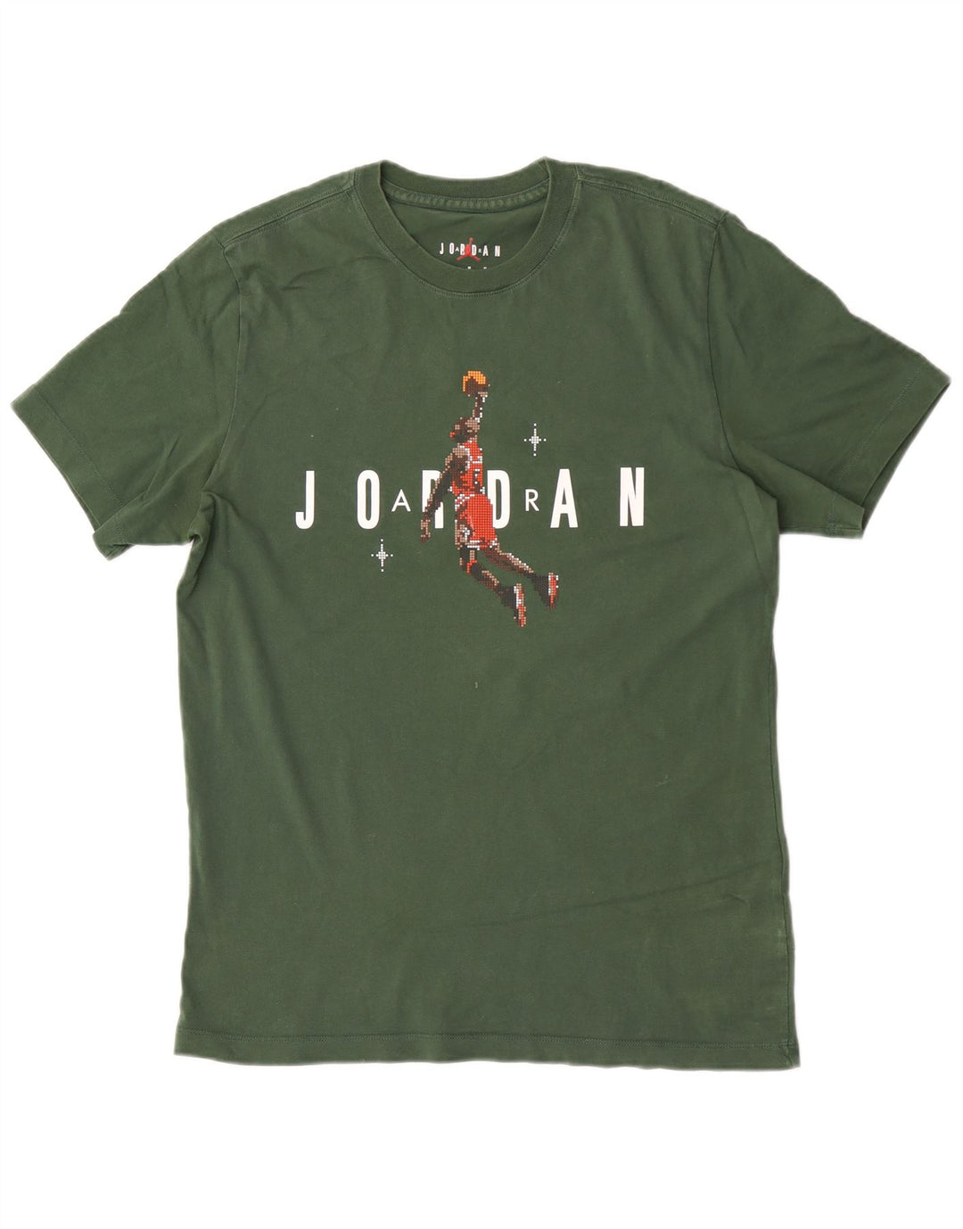 Jordan Mens Graphic T-Shirt Top Medium Green Cotton