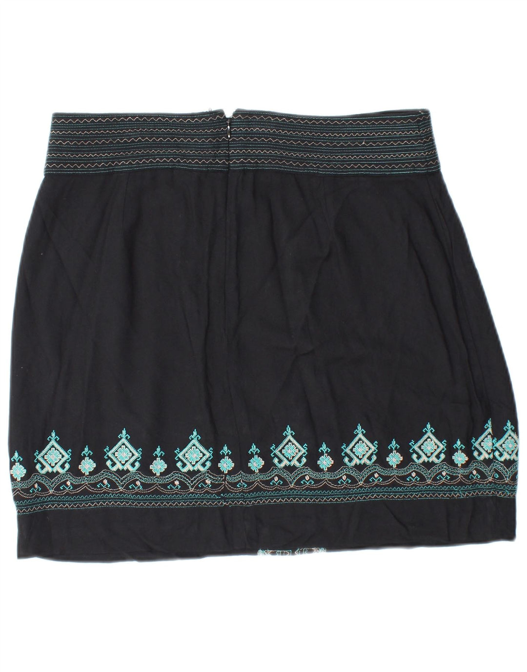 MONSOON Minigonna da donna W30 media nera Fair Isle viscosa