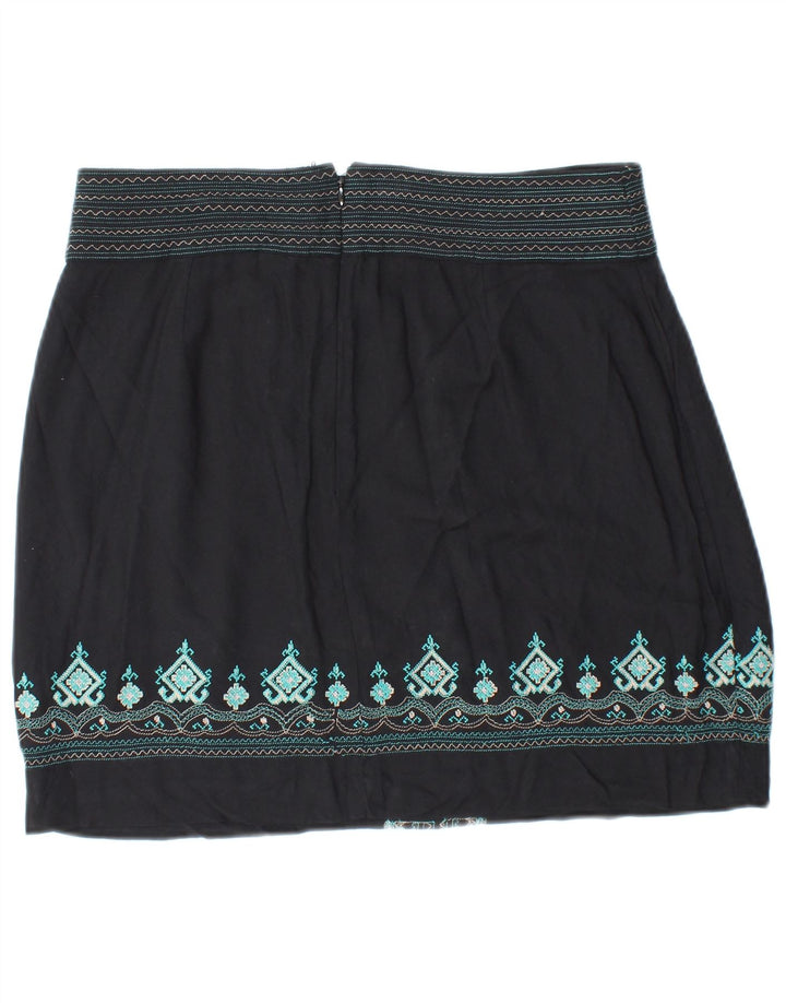 MONSOON Minigonna da donna W30 media nera Fair Isle viscosa