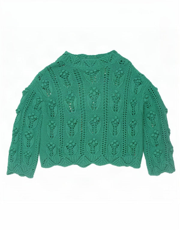 Zara Damen-Pullover mit Rollkragen, übergroß, Gr. 10, Größe S, grün, Acryl