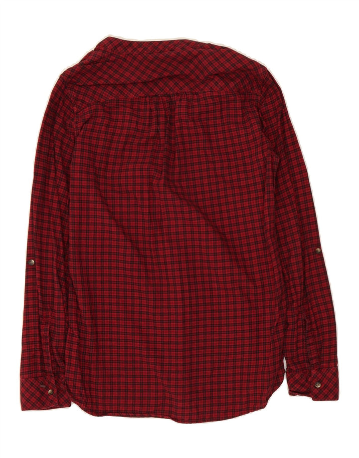 EDDIE BAUER Womens Pullover Shirt UK 6 XS Red Check Cotton Vintage Eddie Bauer and Second-Hand Eddie Bauer from Messina Hembry 