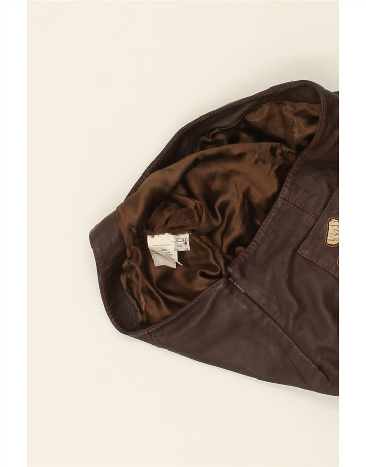 ROBERTA SCARPA Womens Leather Skirt IT 44 Medium W32 Brown Leather Vintage Roberta Scarpa and Second-Hand Roberta Scarpa from Messina Hembry 