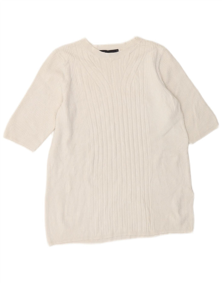 Marks & Spencer Damen-Pullover mit U-Boot-Ausschnitt, Gr. 14, Mittelweiß