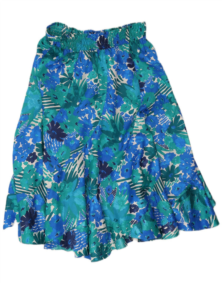 Vintage Womens Flared Skirt W32 Large Blue Floral
