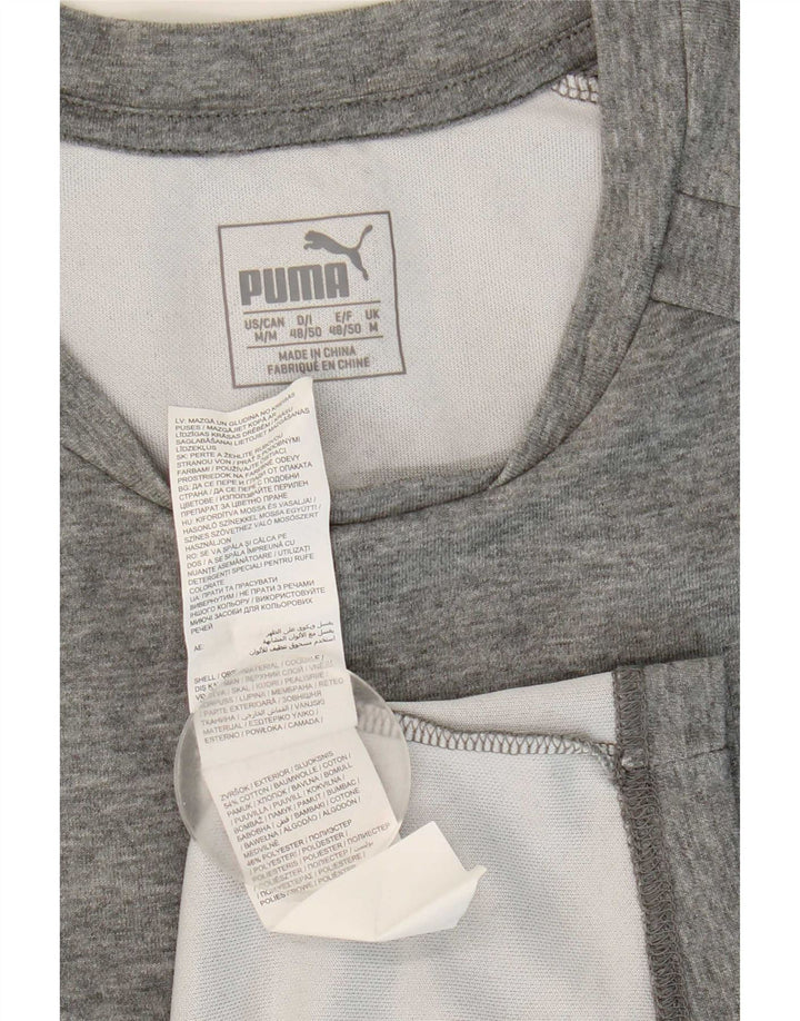 Puma Mens T-Shirt Top Medium Grey Flecked Cotton