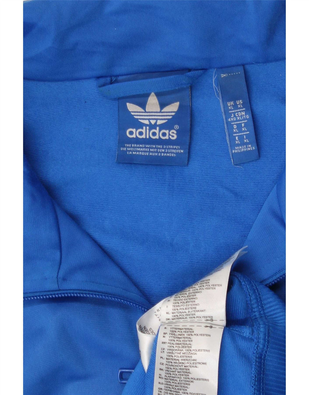 Adidas Mens Tracksuit Top Jacket XL Blue Polyester