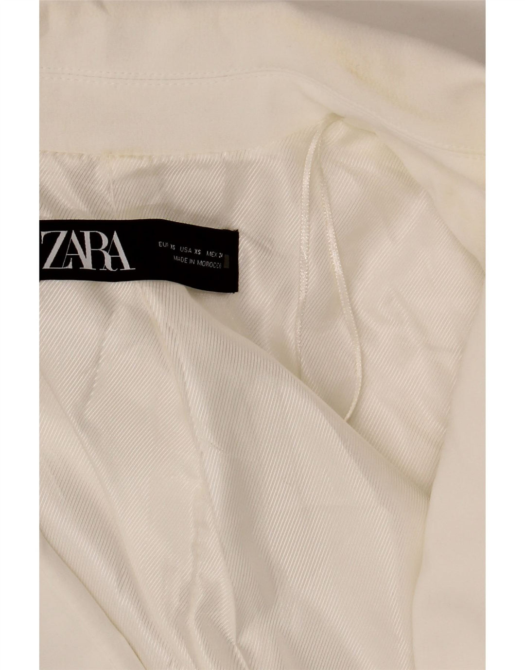 Zara Womens Open Oversized Blazer Jacket UK 6 XS Hvid Polyester