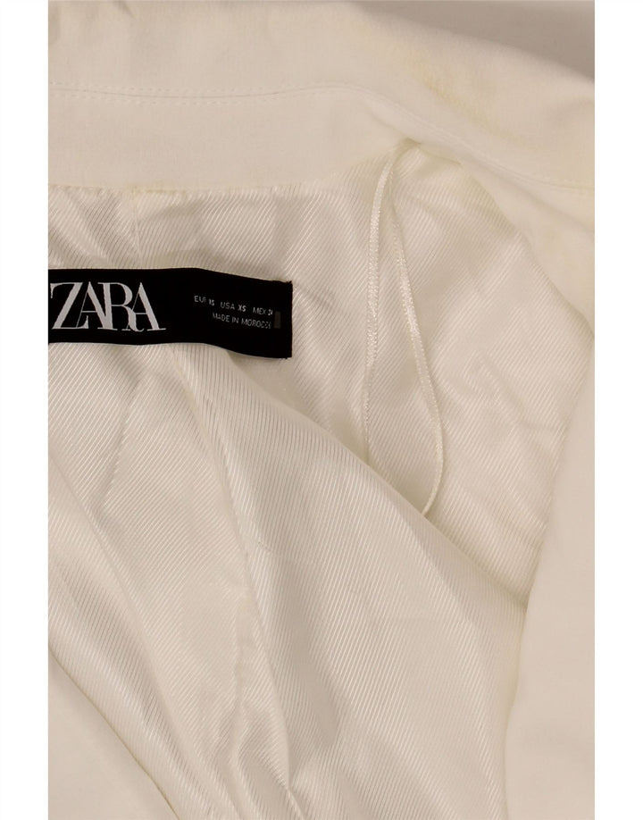 Zara Womens Open Oversized Blazer Jacket UK 6 XS Hvid Polyester
