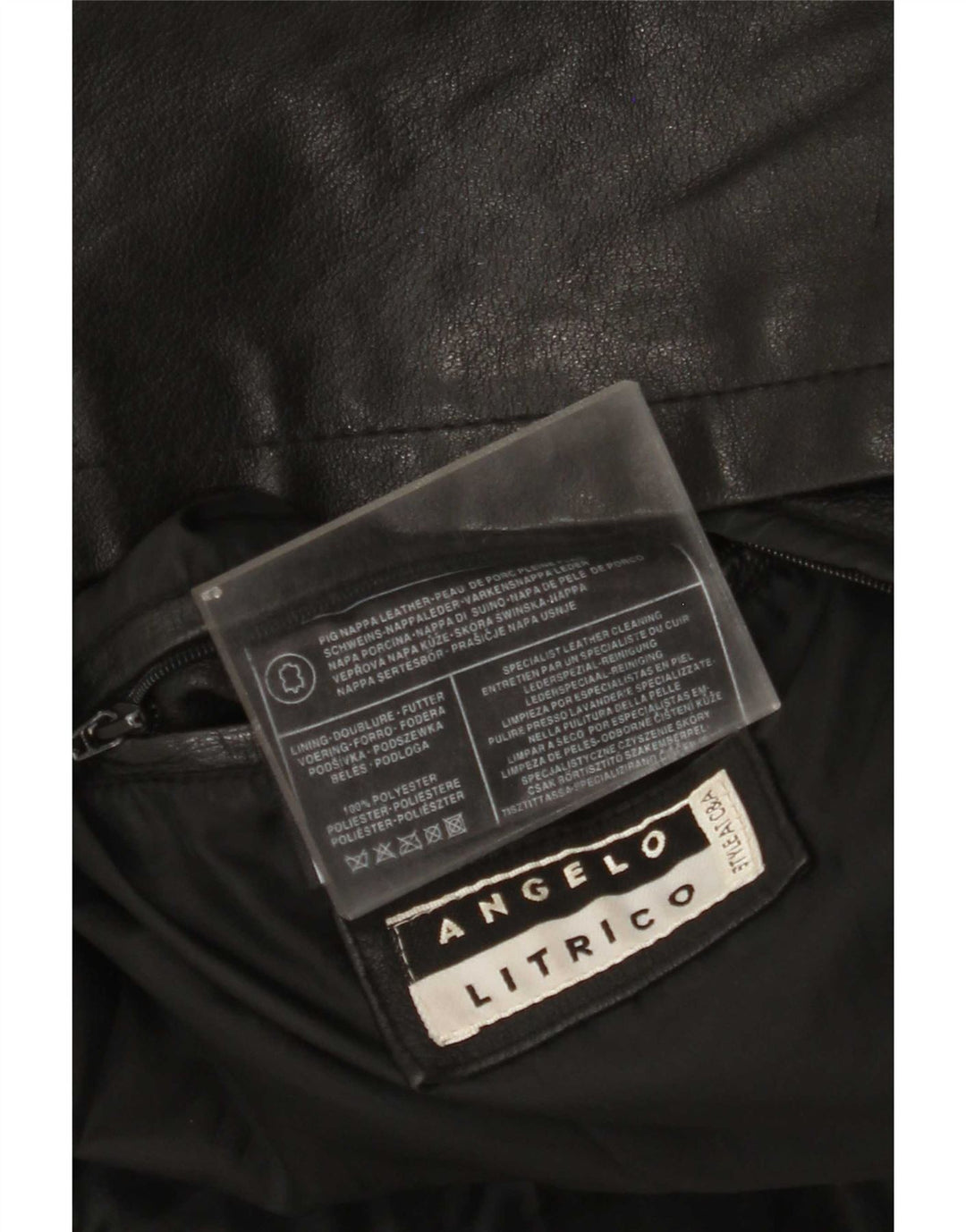 Giacca in pelle da uomo Angelo Litrico UK 38 media nera