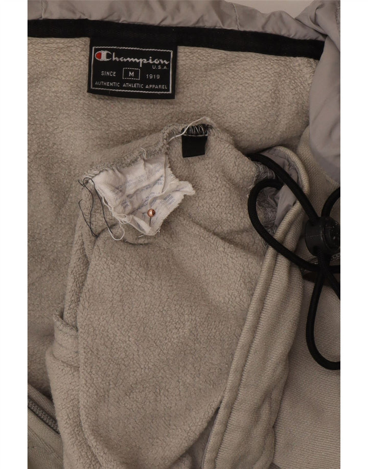 CHAMPION Mens Zip Hoodie Sweater Medium Grey Cotton