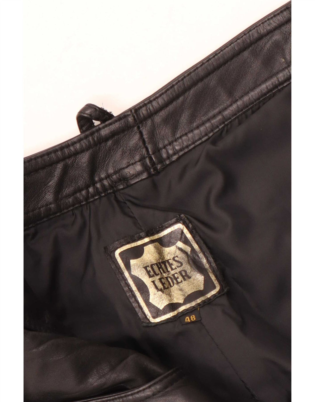 Vintage Womens Bootcut Leather Trousers W28 L30 Black Leather