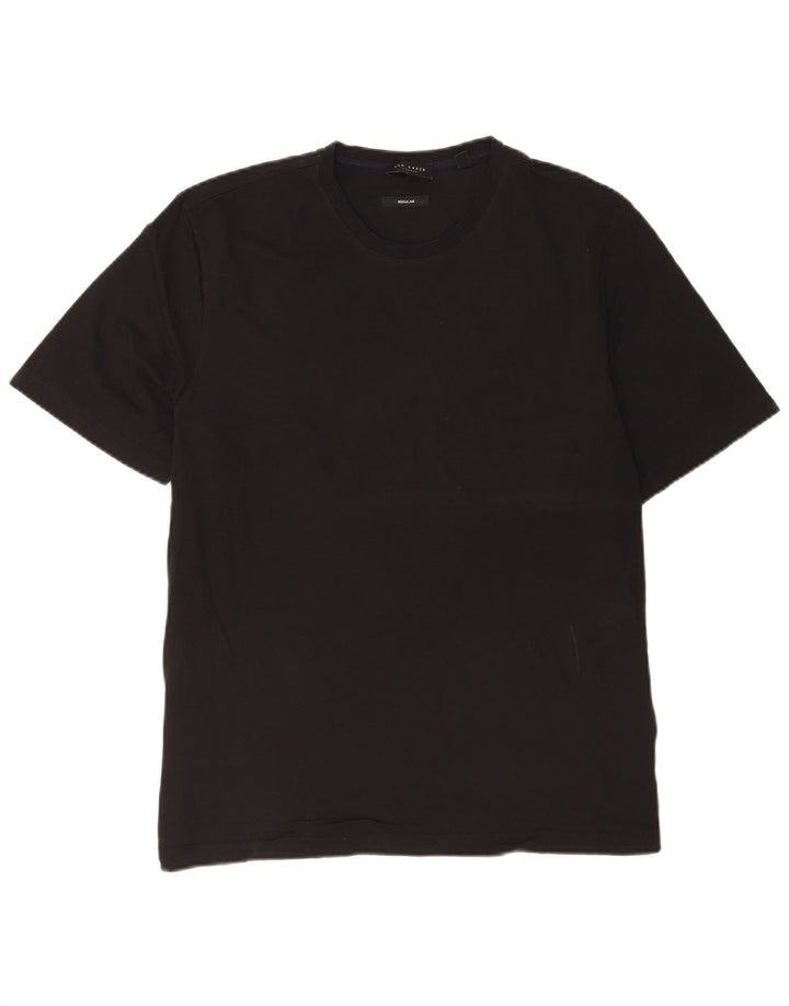 Ted Baker Mens Regular T-Shirt Top Size 4 Large Black Cotton