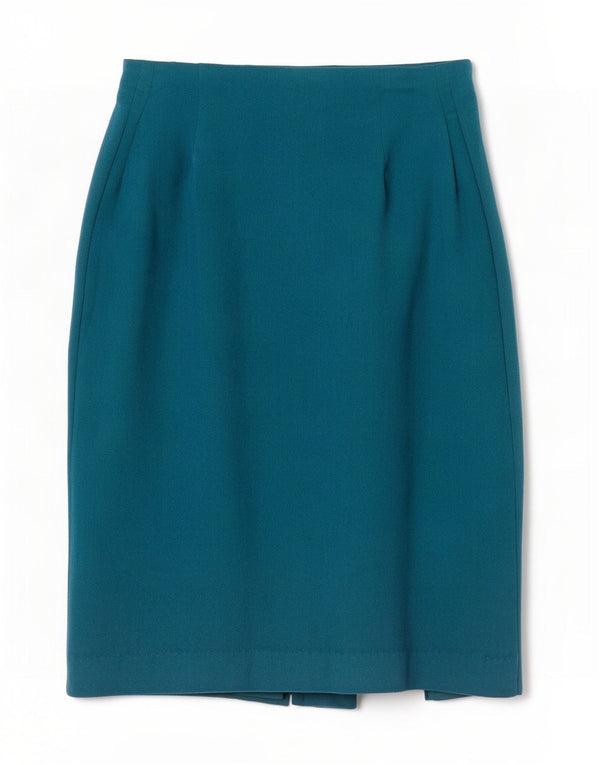 Gonna dritta da donna vintage W24 XS blu a spina di pesce