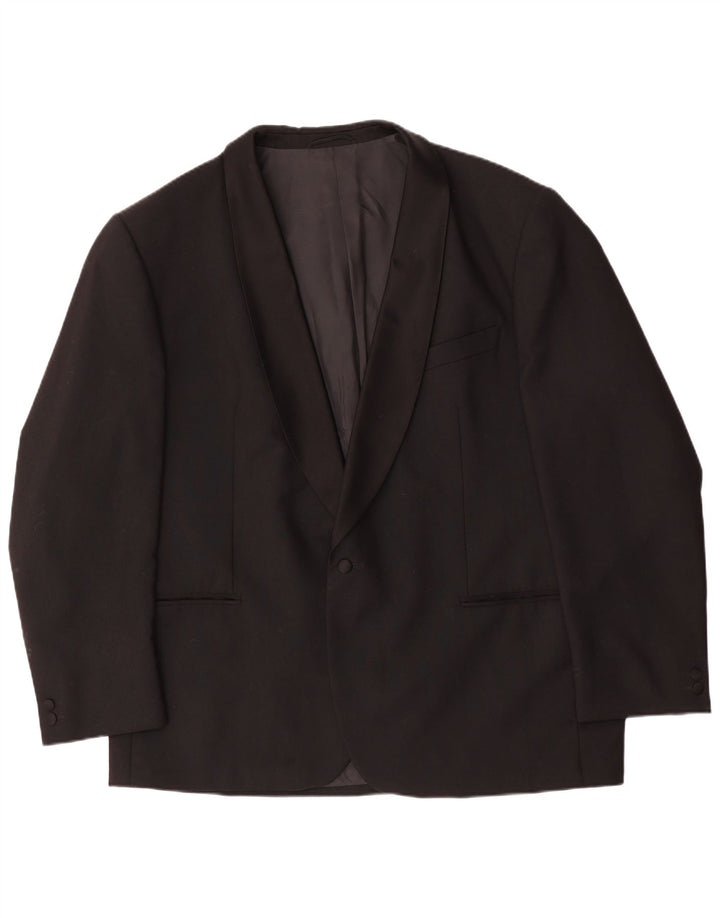 Wilvorst Mens 1 Button Blazer Jacket UK 42 XL Black Wool
