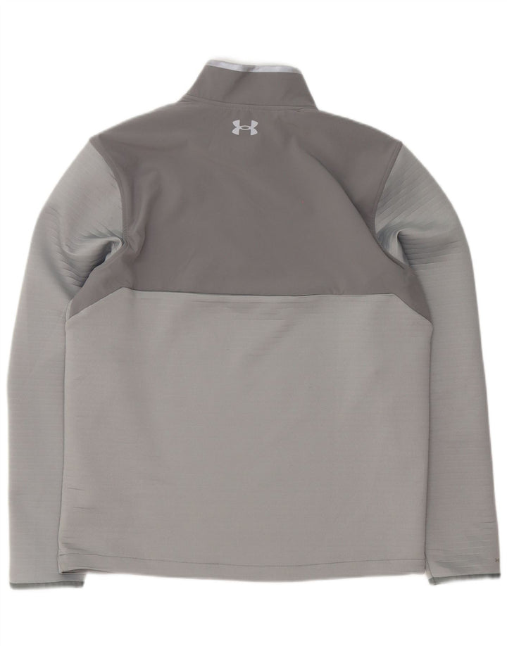Under Armour Mens Pullover Tracksuit Top Large Grey Colourblock Sports