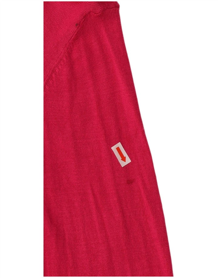 Marks & Spencer Womens Cardigan Sweater UK 14 Medium Pink Viscose Classic