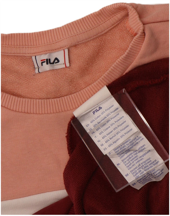 FILA Womens Sweatshirt Jumper UK 16 Large Multicoloured Colourblock