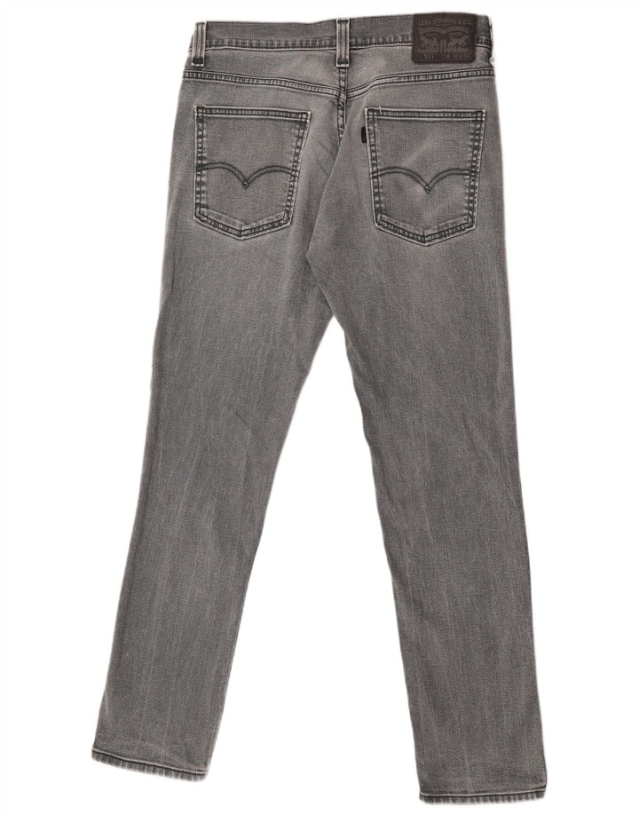 Levi's Uomo 511 Slim Jeans W32 L32 Cotone Grigio