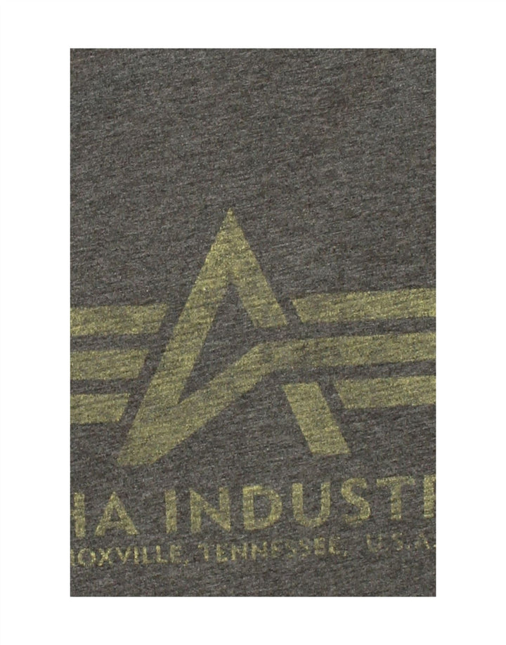 ALPHA INDUSTRIES Mens Graphic T-Shirt Top Small Grey Vintage Alpha Industries and Second-Hand Alpha Industries from Messina Hembry 