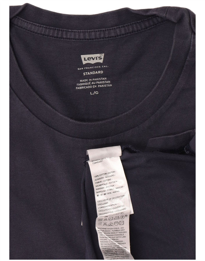 Levi's Mens Standard Top Long Sleeve Large Navy Blue Cotton