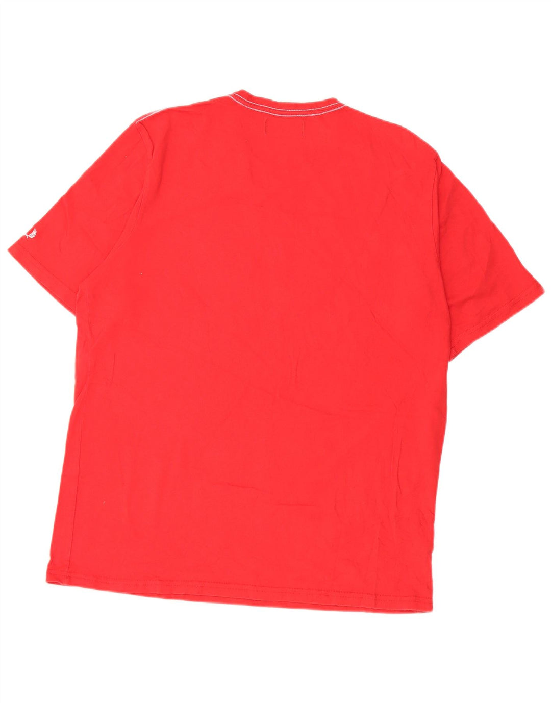 Fred Perry Herre grafisk T-shirt Top Stor rød bomuld