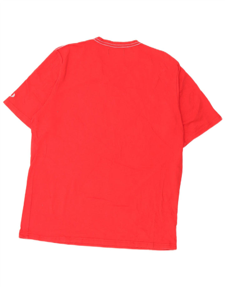 Fred Perry Herre grafisk T-shirt Top Stor rød bomuld