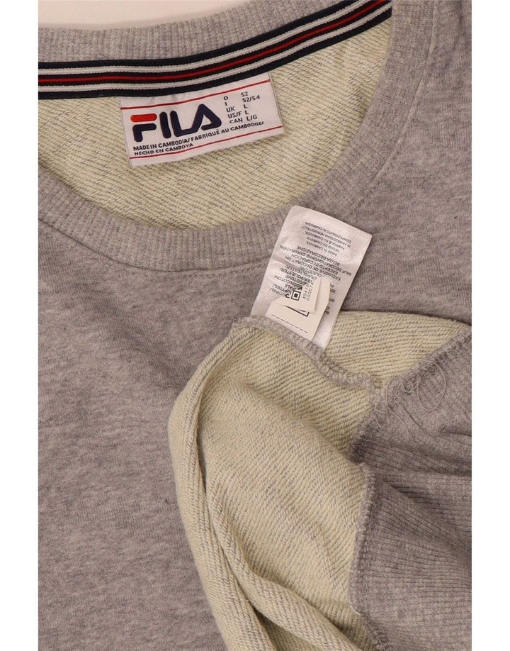 Fila Sweat-shirt graphique pour hommes, grand gris, polyester