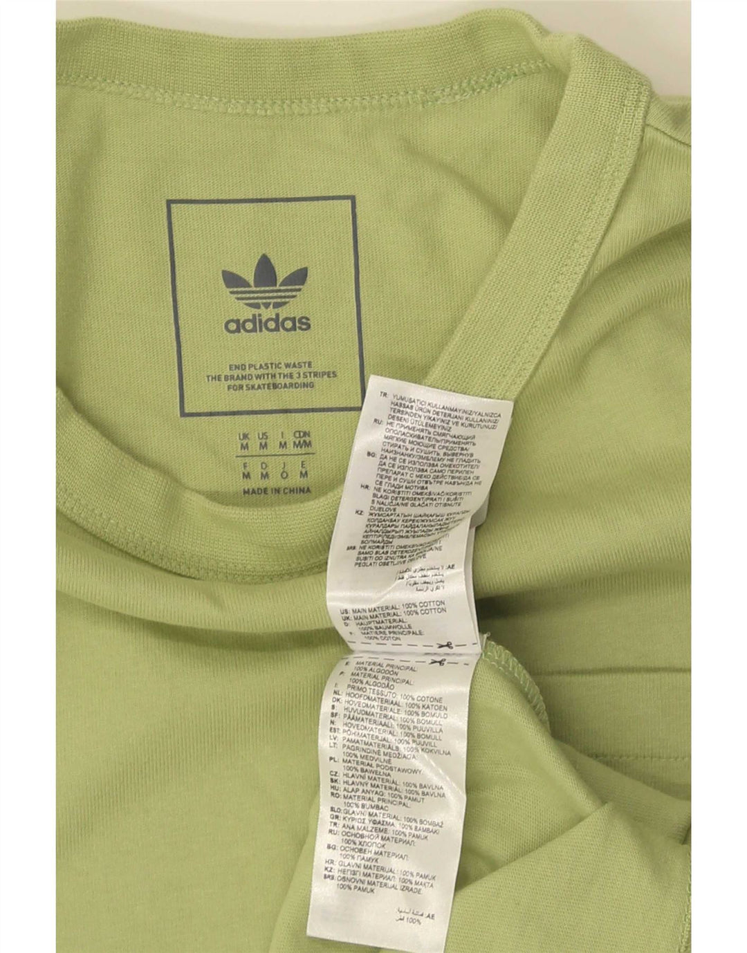 Adidas Mens T-Shirt Top Medium Green Cotton