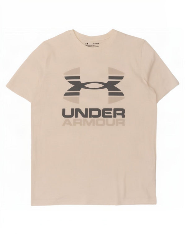 Under Armour Boys Grafisk T-Shirt Top 13-14 år XL Off White Sports