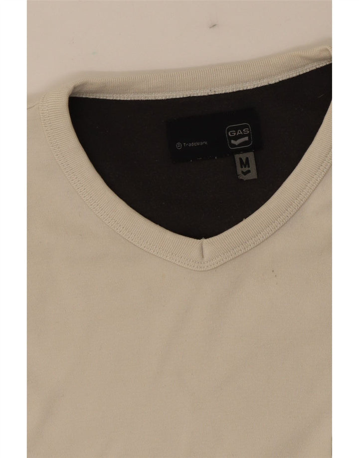 GAS Mens Top Long Sleeve Medium Beige Cotton Vintage Gas and Second-Hand Gas from Messina Hembry 