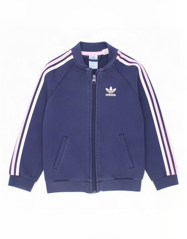 Adidas piger træningsdragt topjakke 3-4 år marineblå bomuld