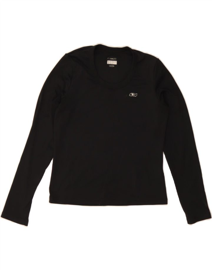 REEBOK Womens Crop Top Long Sleeve UK 10 Small  Black Polyester Vintage Reebok and Second-Hand Reebok from Messina Hembry 