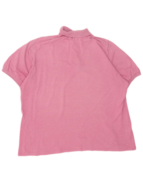 Lacoste Mens Polo Shirt Size 8 3XL Pink Flecked Cotton