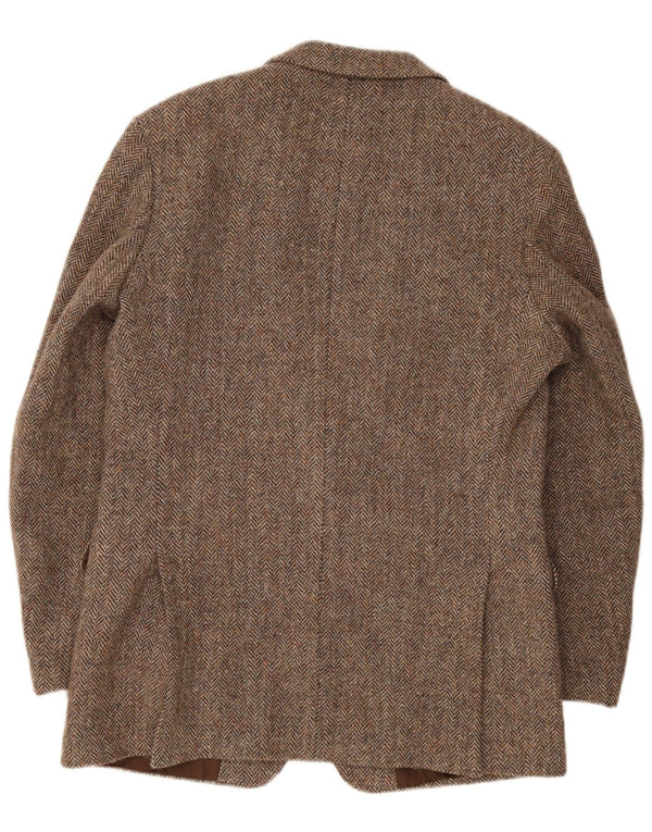 Harris Tweed Veste blazer St. Michael pour homme UK 40 grands chevrons marron