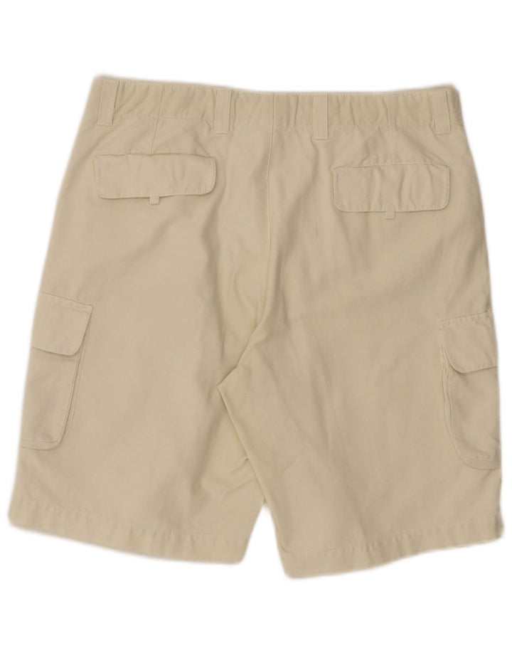VINTAGE Mens Cargo Shorts Large W34  Off White Cotton