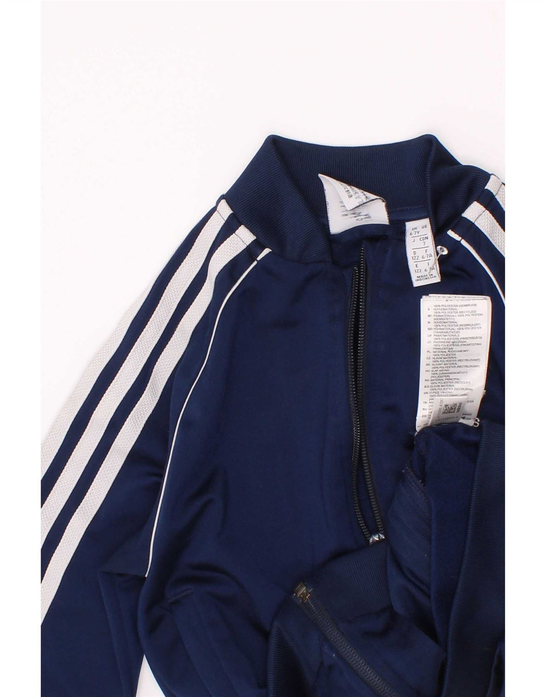 Veste de survêtement Adidas Garçon 6-7 ans Bleu Marine Polyester