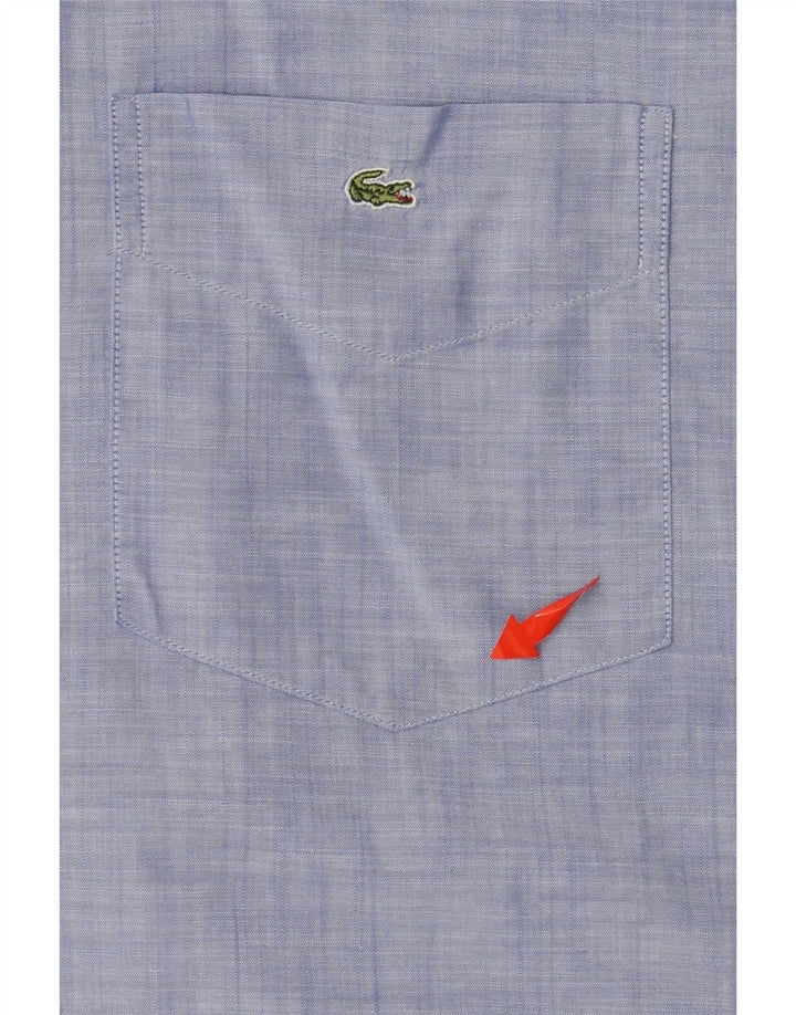 LACOSTE Mens Short Sleeve Shirt Size 40 Medium Blue Cotton