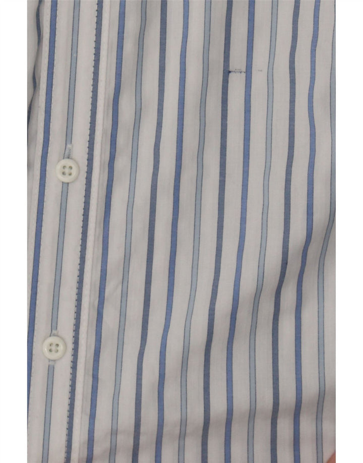 IZOD Mens Slim Fit Shirt Large White Striped Cotton Vintage Izod and Second-Hand Izod from Messina Hembry 