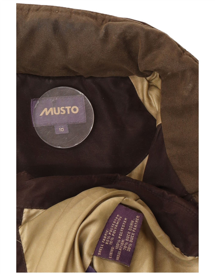 Musto Womens Padded Jacket UK 10 Small Brown Polyester