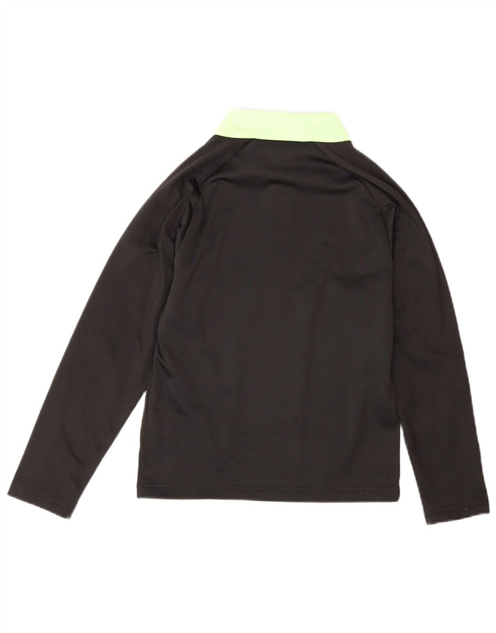 Puma Boys Zip Neck Pullover Tracksuit Top 7-8 Years Black Colourblock