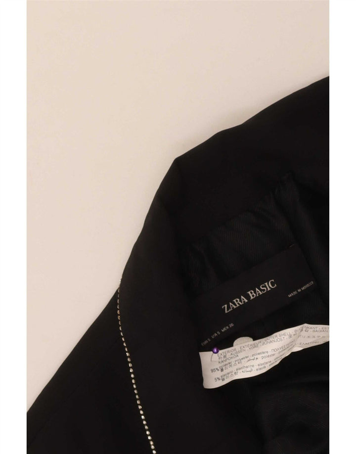 Zara Damen Ärmelloser Mantel UK 10 Small Schwarz Polyester