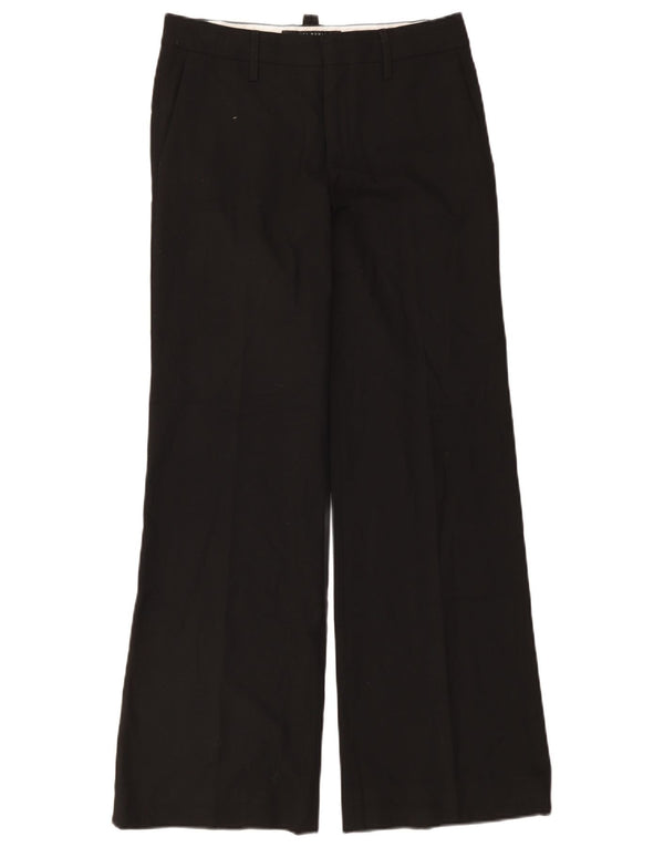 Zara Womens Wide Leg Casual Trousers EU 38 Small W28 L32 Black