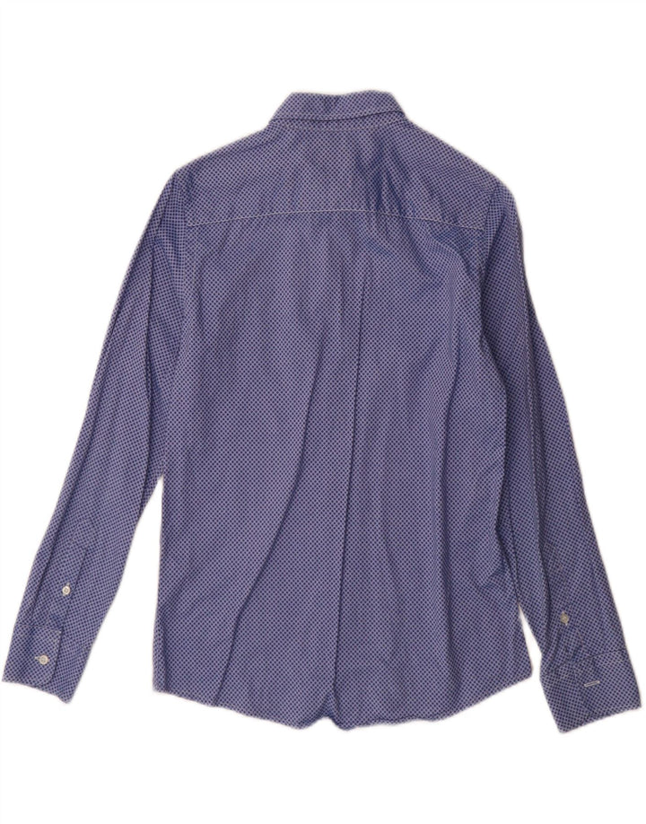 FRED PERRY Boys Shirt 11-12 Years Blue Spotted Cotton