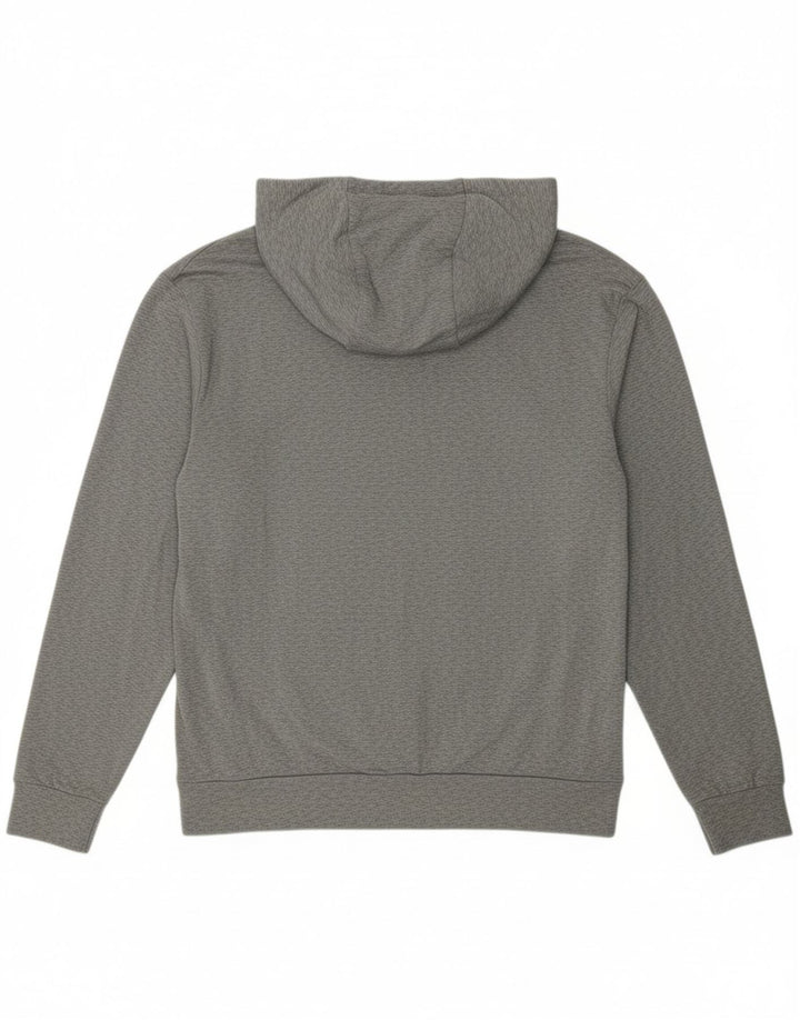 NIKE Mens Dri Fit Zip Hoodie Sweater Small Grey Flecked Polyester