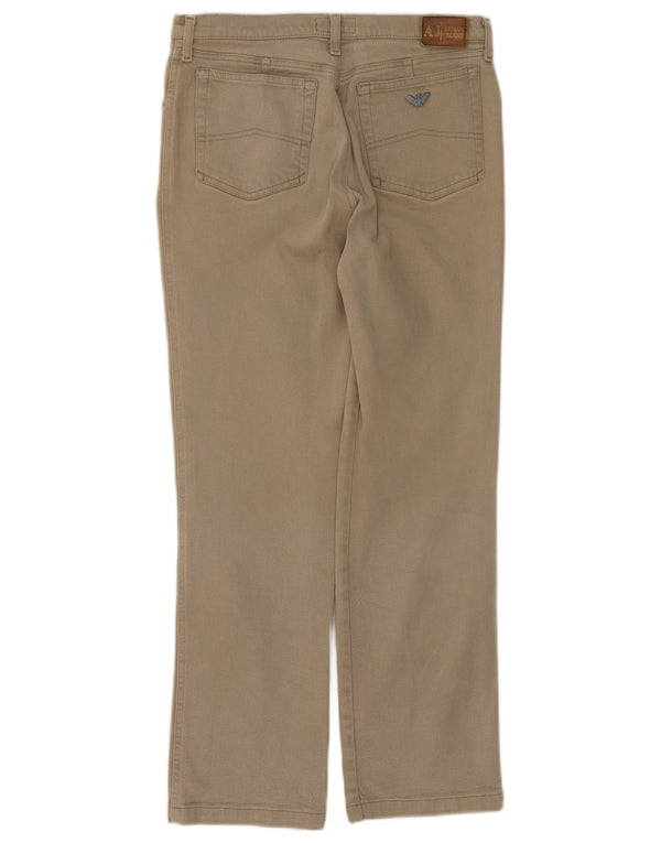 Pantaloni casual dritti da donna Armani W29 L28 in cotone beige
