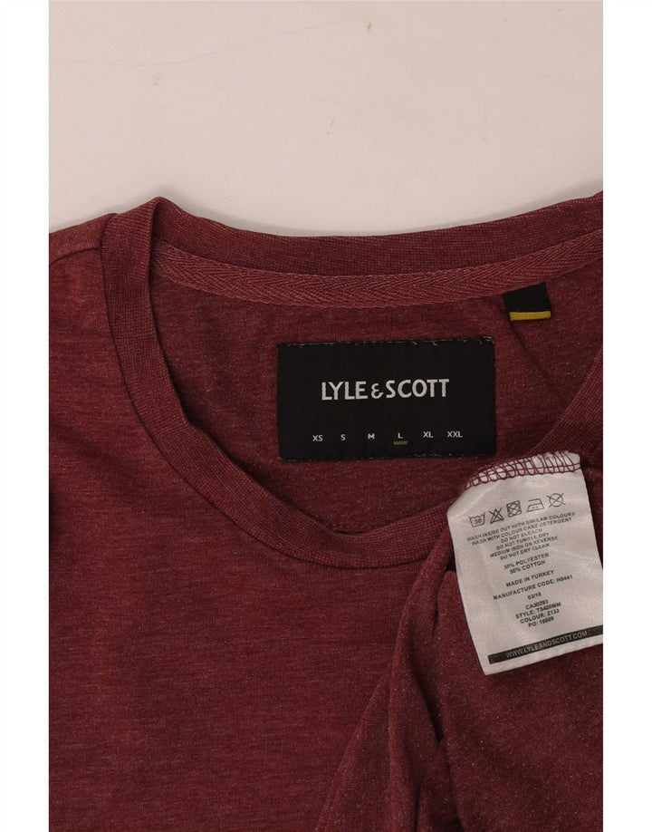 Lyle & Scott Męski T-shirt Top, duży, bordowy poliester