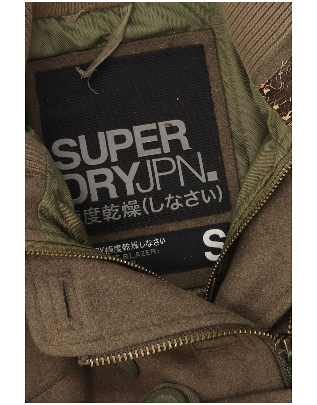 Superdry Militærjakke til kvinder UK 10 Small Khaki Wool