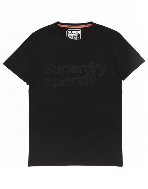 Superdry Damen Grafik-T-Shirt-Oberteil UK 14 Large Schwarz Polyester