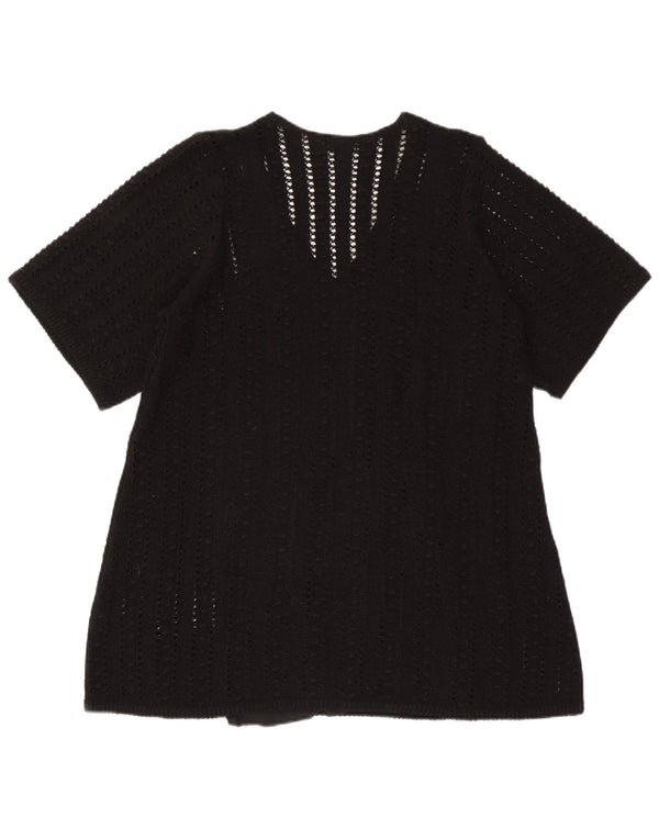 Zara Dame Oversized Bluse Top UK 10 Small Black Polyester