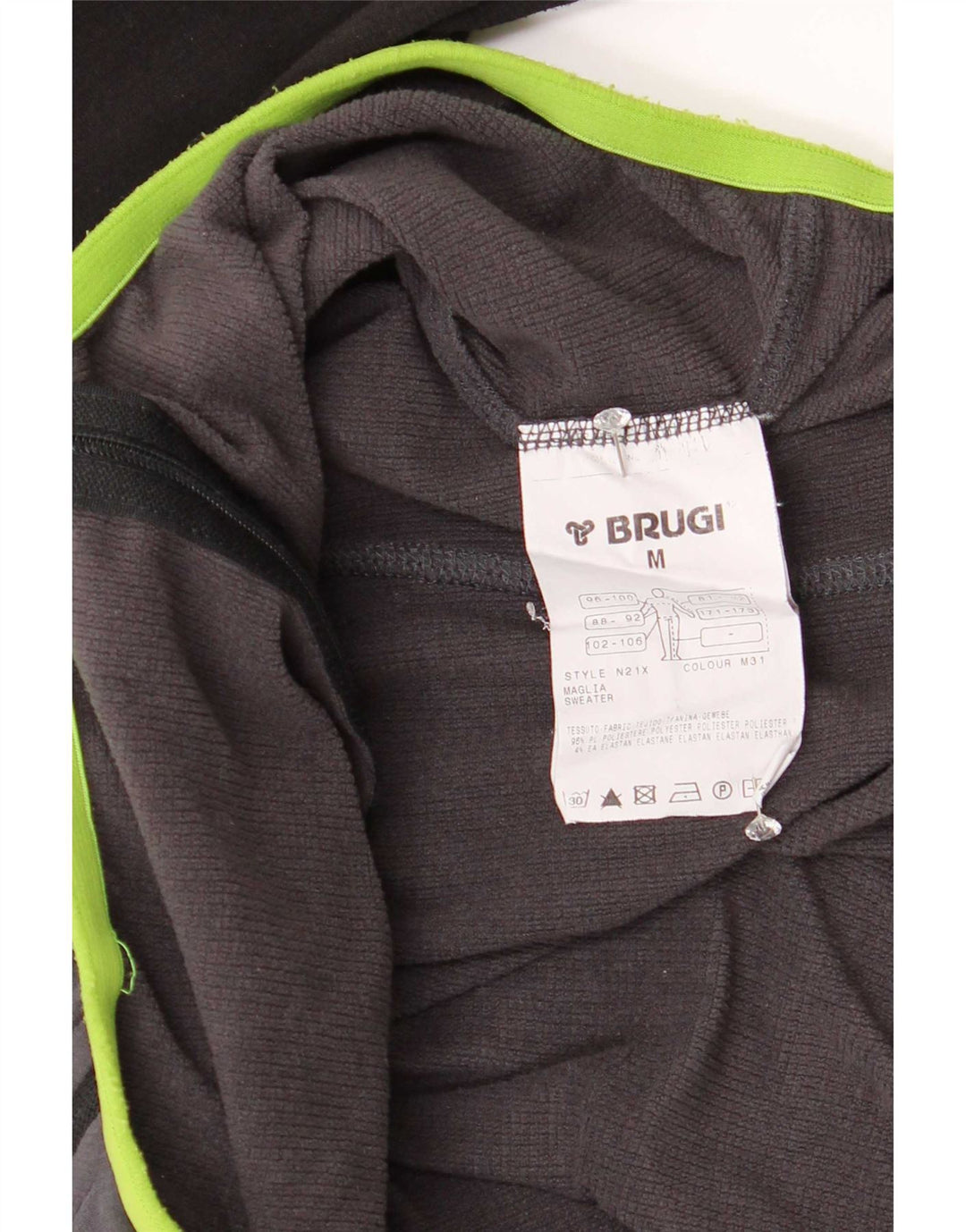 Brugi Mens Tracksuit Top Jacket Medium Grey Colourblock Polyester
